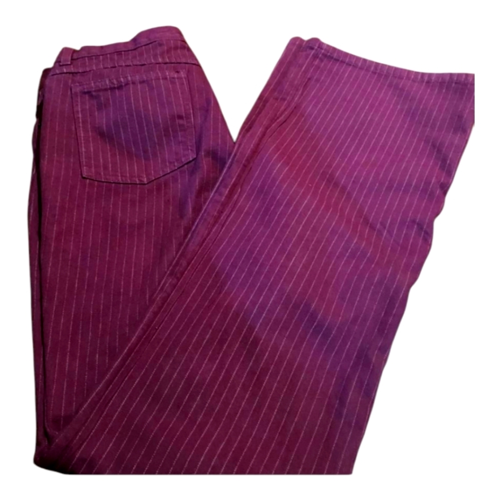 Marc Jacobs Purple & White Striped Jeans Size 12